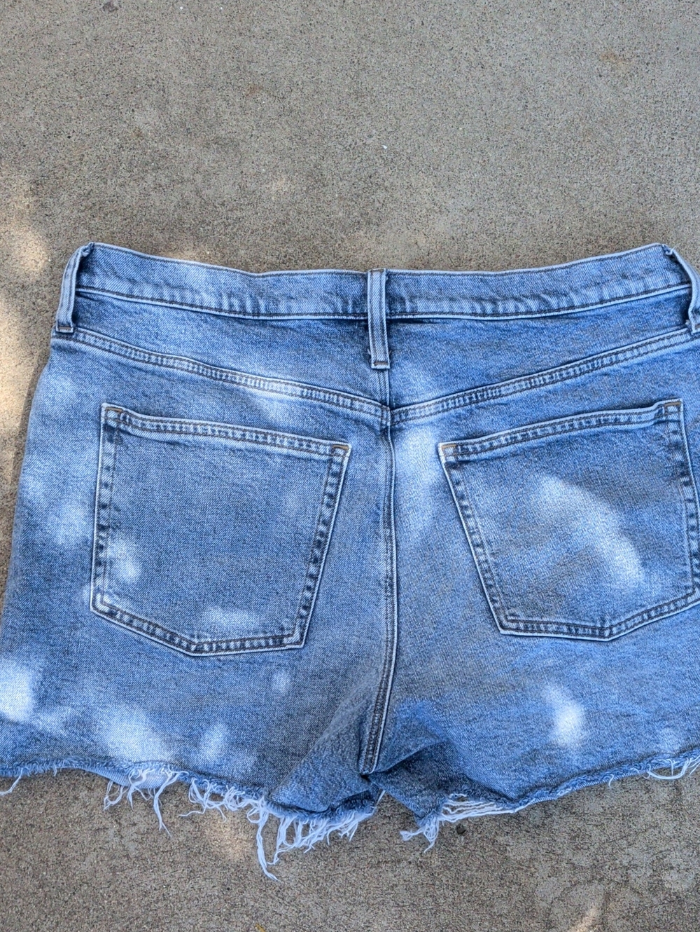 High-Rise Light Blue Denim Cutoff Shorts - Picture 3 of 3